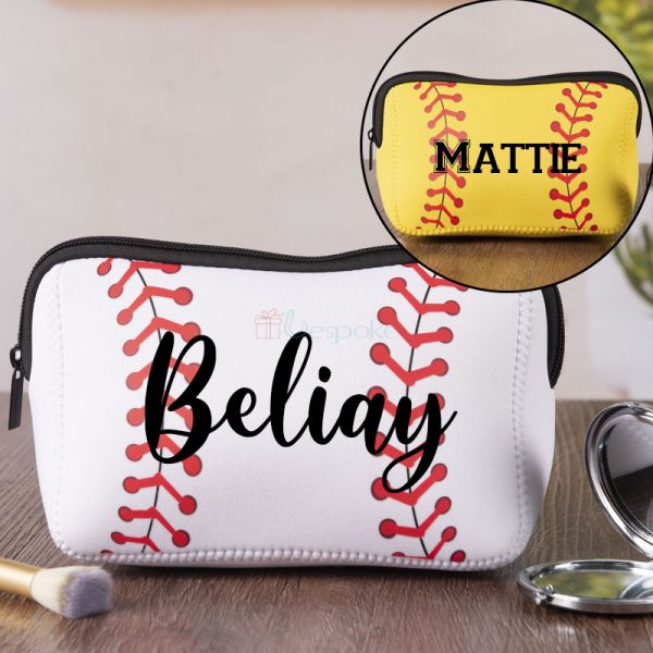 Personalized Baseball Makeup Bag Softball Coach Gift 